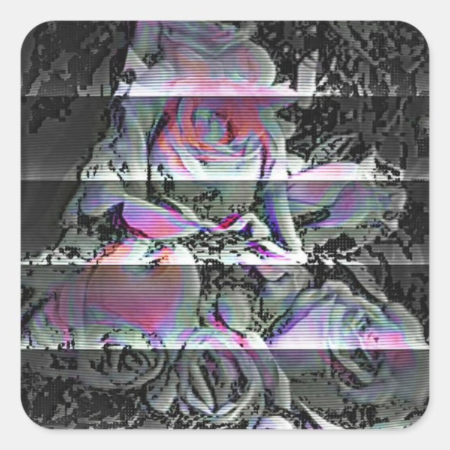 Adesivo Quadrado Techno Bouquet   (Frente)