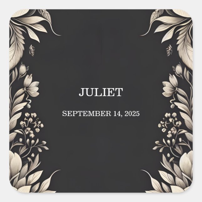 Adesivo Quadrado Tecido Veludo Renda Linho Papel Chá de Noiva (Frente)