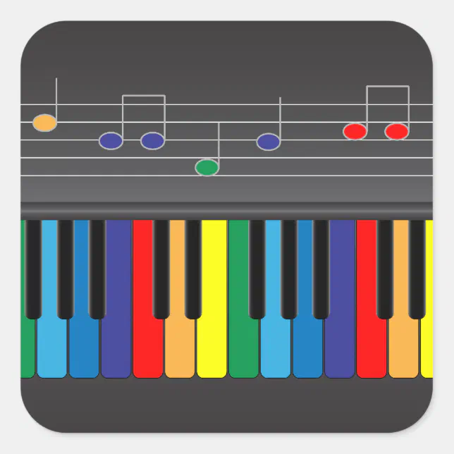 Adesivo Quadrado Mantenha a calma e o jogo em (piano) (alguma cor