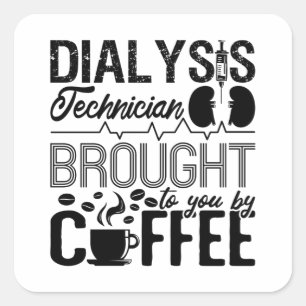Adesivo Quadrado Técnico De Diálise Trazido Por Nefrologia Do Café