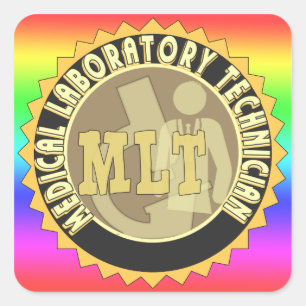 ADESIVO QUADRADO TÉCNICO DE LABORATÓRIO MÉDICO DO CRACHÁ MLT