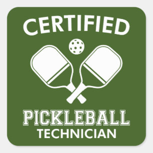 Adesivo Quadrado Técnico de Pickleball Certificado