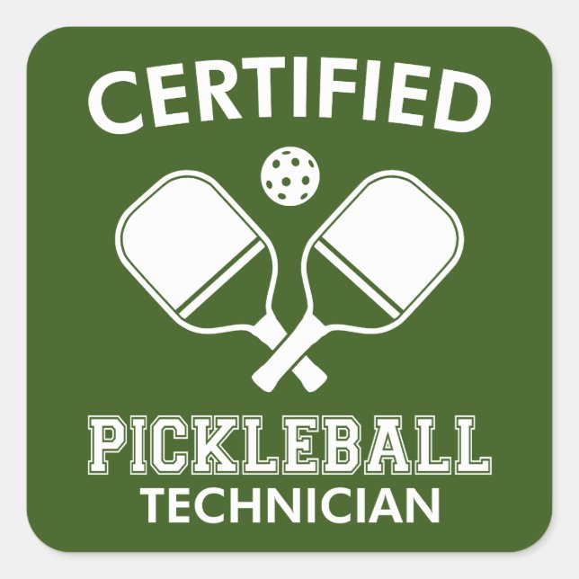 Adesivo Quadrado Técnico de Pickleball Certificado (Frente)