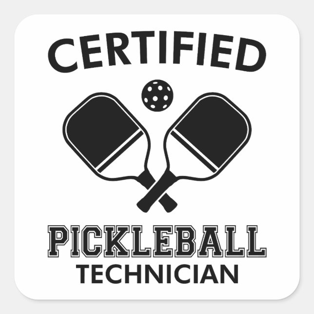 Adesivo Quadrado Técnico de Pickleball Certificado (Frente)