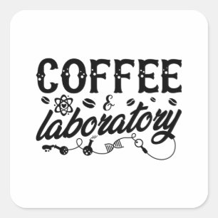 Adesivo Quadrado Técnico técnico do Coffee & Laboratory Lab Tech