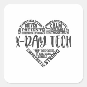 Adesivo Quadrado Tecnologia de raios X, tecnólogo Xray