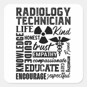 Adesivo Quadrado Tecnologia Rad Tech Tecnologia Xray Radiology