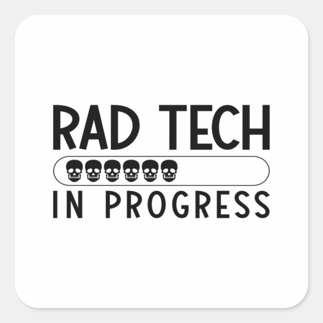 Adesivo Quadrado Tecnologia Radiológica Rad Tech em Andamento (Frente)
