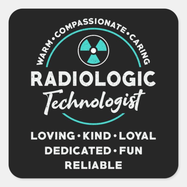 Adesivo Quadrado Tecnologia Radiológica Radiológica Tecnologia Xray (Frente)