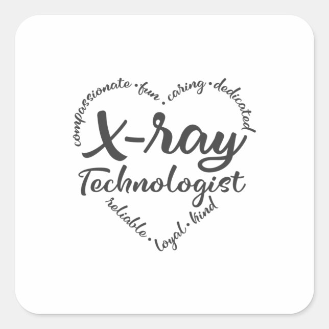 Adesivo Quadrado Tecnologia Xray, tecnólogo de raios X (Frente)