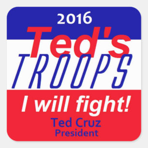 Adesivo Quadrado Ted Cruz 2016