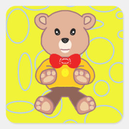 Adesivo Quadrado Teddy Bear Sticker