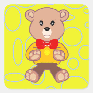 Adesivo Quadrado Teddy Bear Sticker