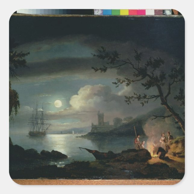 Adesivo Quadrado Teignmouth à lua (Frente)