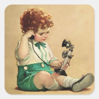 Adesivo Quadrado Telefone por Jessie Willcox Smith