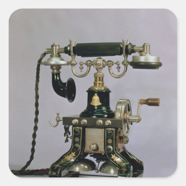 Adesivo Quadrado Telefone, Serviço Nacional de Telefone, EUA, 1890 (Frente)