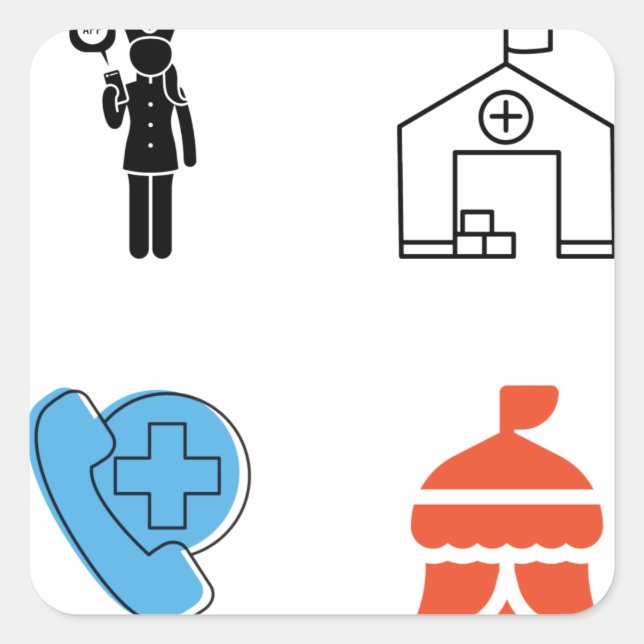 Adesivo Quadrado Telephone Triage Nurse Sticker Pack - Telephone Tr (Frente)