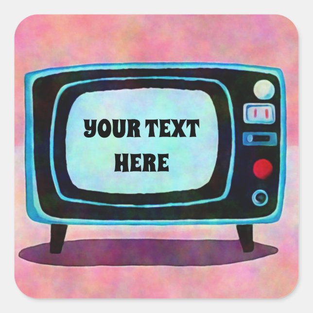Adesivo Quadrado Televisão Retro (Frente)