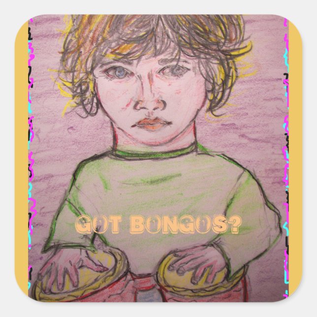 Adesivo Quadrado tem bongos? (Frente)