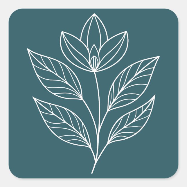 Adesivo Quadrado Tema Botânico Minimalista (Frente)