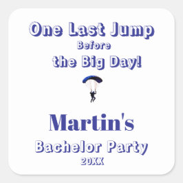 Adesivo Quadrado Tema de Aventura Divertida para Despedida de Solte
