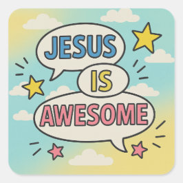 Adesivo Quadrado Tema de louça de partido cristão