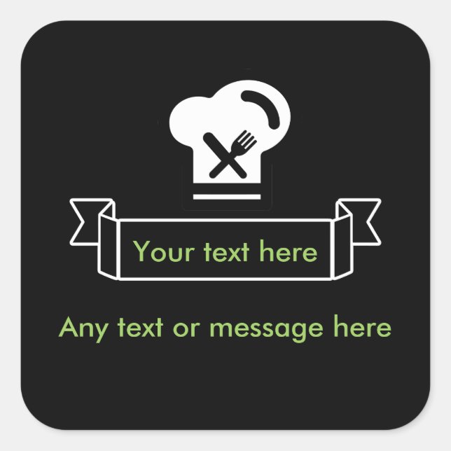 Adesivo Quadrado Tema De Restaurante E Chef (Frente)