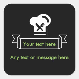 Adesivo Quadrado Tema De Restaurante E Chef