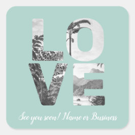 Adesivo Quadrado Tema do Dia dos Namorados LOVE Foto Personalizável
