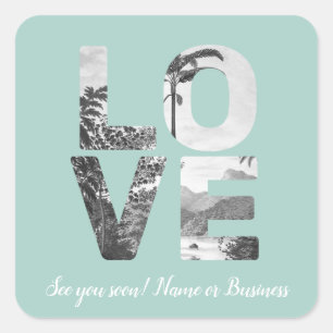 Adesivo Quadrado Tema do Dia dos Namorados LOVE Foto Personalizável