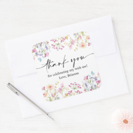 Adesivo Quadrado Tema Garden Garden Rapariga Aniversário de Cores d