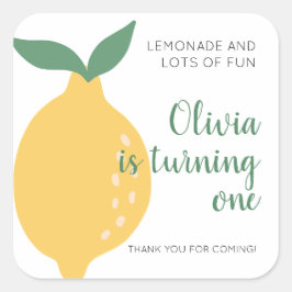 Adesivo Quadrado Tema Limão Transformando Um primeiro aniversario
