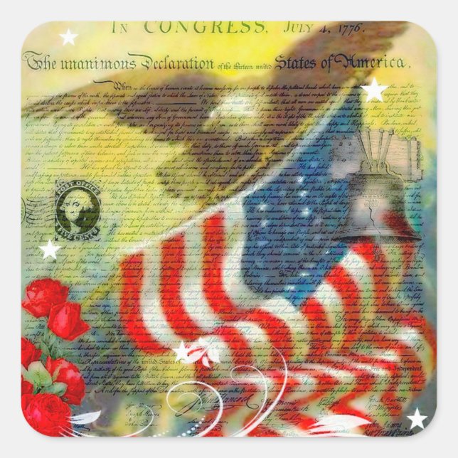 Adesivo Quadrado Tema patriótico (Frente)