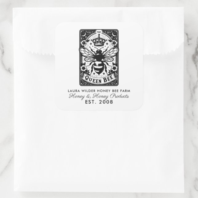 Adesivo Quadrado Tema Tarot Bee Abelhas Apiárias Abelhas (Bolsa)