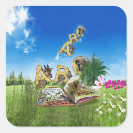 Adesivo Quadrado Temas do alfabeto ABC Capital.