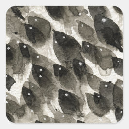 Adesivo Quadrado Tempestade de Peixes