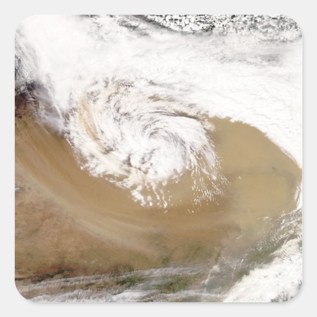 Adesivo Quadrado Tempestade de poeira na China norte 2 (Frente)