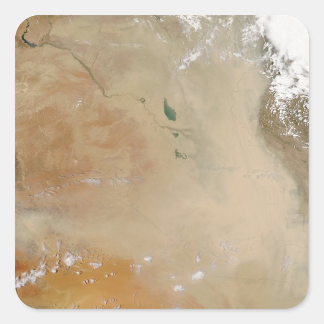 Adesivo Quadrado Tempestade de poeira no Médio Oriente (Frente)