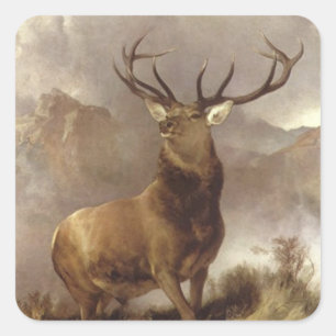 Adesivo Quadrado Tempestade majestosa da montanha dos alces de Bull