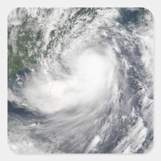 Adesivo Quadrado Tempestade tropical Hagupit (Frente)