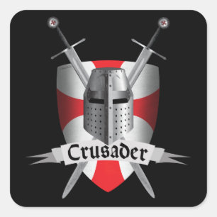 Adesivo Quadrado Templar - Armas Cruzadas