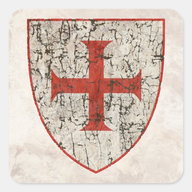 Adesivo Quadrado Templar Cross, Distante (Frente)