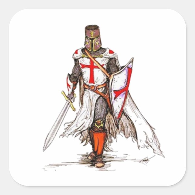 Adesivo Quadrado Templar Knight (Frente)
