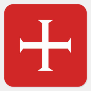 Adesivo Quadrado templar tricota vermelho malta teutonic hospitall