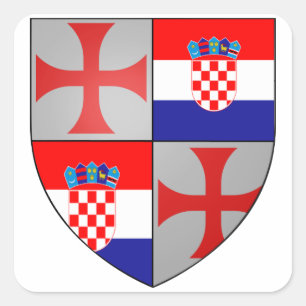 Adesivo Quadrado Templário Croatia autocolante Nr. 0205092013