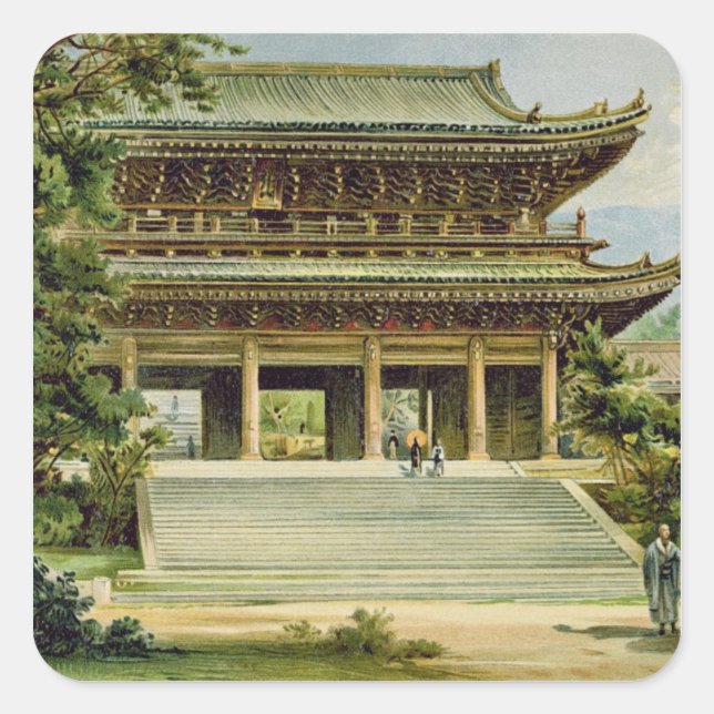 Adesivo Quadrado Templo budista em Quioto, Japão (Frente)