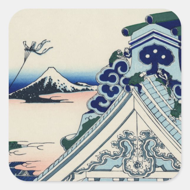 Adesivo Quadrado Templo de Asakusa Honganji na Capital Oriental (Frente)