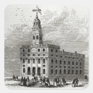 Adesivo Quadrado Templo de Mormon em Salt Lake, 1854