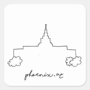 Adesivo Quadrado templo de phoenix arizona esboço simples moderno