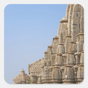 Adesivo Quadrado Templo Jainista no Forte de Chittorgarh, Índia